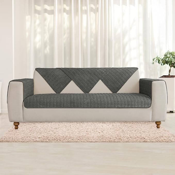 Muamar Dog Bed Cover, Anti-Slip Waterproof Sofa Protector, Living Room Couch Covers, Dog Mat, Pet Pad for Furniture - 30x82 inch, Dark Grey