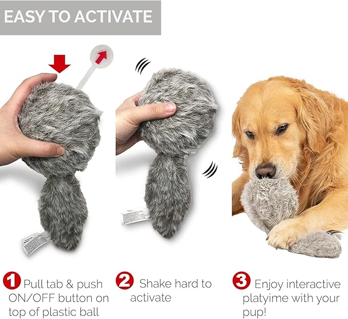 Hyper Pet Doggie Tail Interactive Plush (Wiggles, Vibrates, and Barks – Dog Toys for Boredom and Stimulating Play)