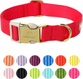 Nylon Dog Collar - Adjustable Burgundy Red Soft Webbing Dog Collars for Small Medium Large Dogs Boy Girl Puppy Collar with Safety Metal Buckle M