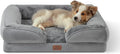 Bedsure Orthopedic Dog Bed Medium Size Dogs - Washable Small Medium Dog Cat Bed Waterproof, Comfort Cats Couch Sofa with Washable Removable Cover, Pets Bed with Nonskid Bottom, Grey, 28"