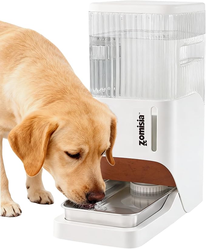 Automatic Dog Water Dispenser 11L with Stainless Steel Bowl, Gravity Extra Large Capacity Water Bowl for Large-Sized Dogs, 3 Gallon Pet Waterer 100% BPA Free, White