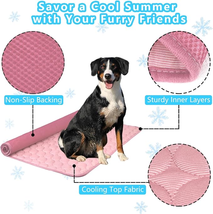 Dog Cooling Mat for Dogs, Pet Cooling Pad Bed for Dog Easy Washable for All Types of Pets and Perfect for Both Indoor and Outdoor Use, Including Car Seats 59" x 40"