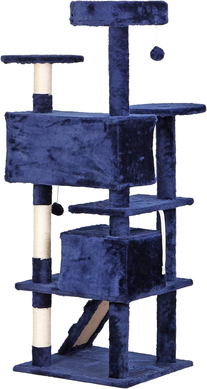Nova Microdermabrasion 54 in Cat Tree Tower for Indoor Cats Multi-Level Cat Condo Cat Bed Furniture with Scratching Post Kittens Activity Center