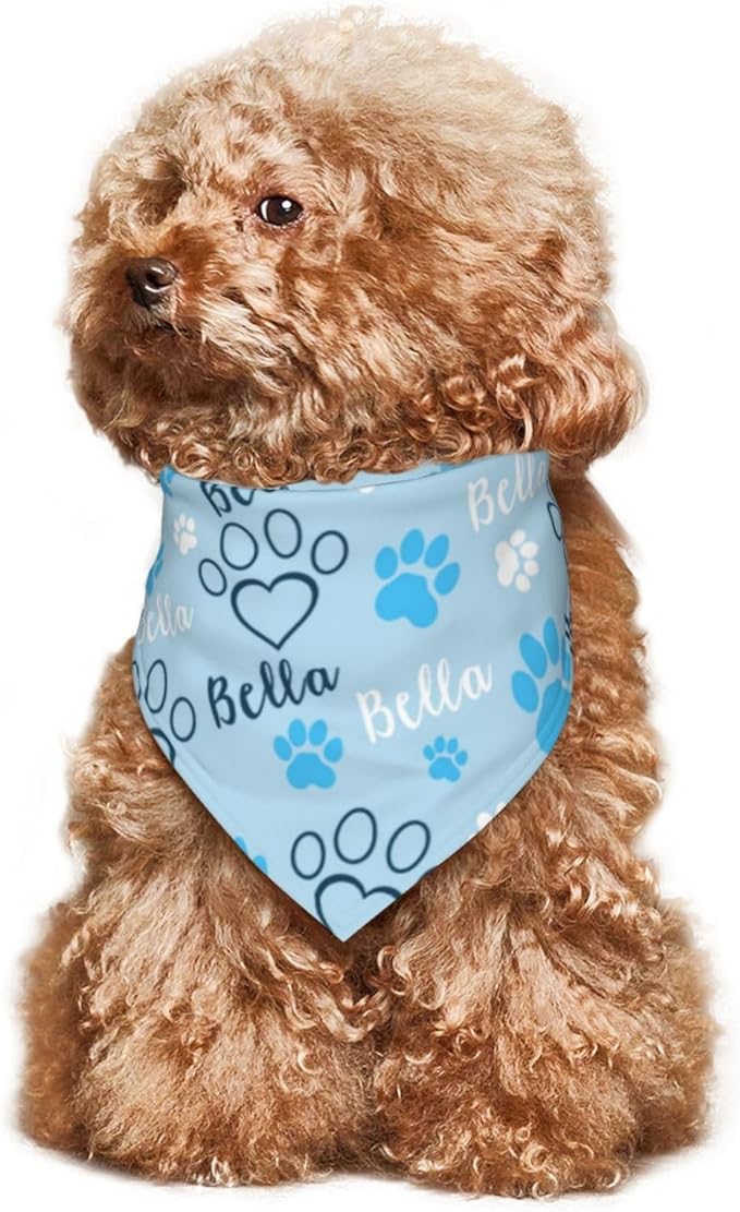 Custom Pet Scarf Personalized Dog Bandana with Name Personalized Add Your Text Bibs Triangle Head Scarfs Gift for Small Medium Large Dogs Cats Baby Puppy Pets Accessories