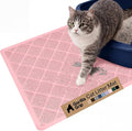 GORILLA GRIP Cat Litter Box Mat, Water Resistant, US Designed Kitty Litter Trapping Mats, Easy to Clean, Scatter Control, Less Mess and Clean Floors, Kitten Supplies for Indoor Cats, 24x17 Light Pink