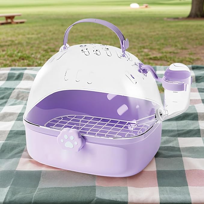 Bird Travel Carrier - Portable Hamster Cage with Water Bottle | Breathable Pet Bird Carrying Accessory for Cockatiels Chinchillas Lovebirds Budgies Conures Parakeet Hedgehog Sparrow