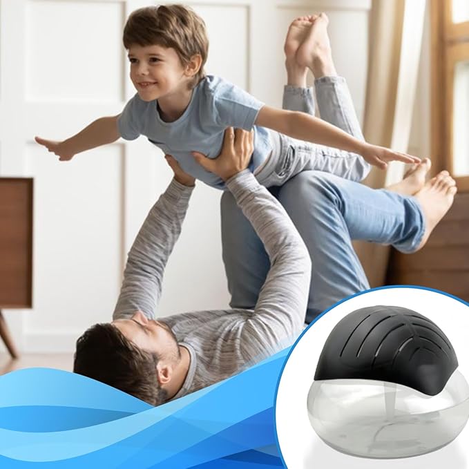 Air Freshener（Black） - for Home, Bedroom, Office and Warehouse - Essential Oil Aroma Diffuser with LED Color Night Light and Soothing Water Flow Sound - for Pets and Smokers.