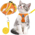 Cat & Dog Vest Harness - All Weather Mesh, Reflective Strap, Step-in Adjustable for Small Cats & Dogs (Orange, XS)