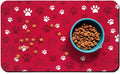 Dog Food Mat, Absorbent Water Bowl Mats Cat Pet Feeding Placemats Red 16 * 24 inch