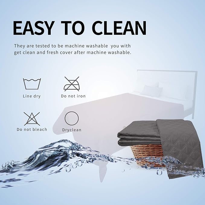 Easy-Going 100% Waterproof Dog Bed Cover, Non-Slip Pet Blanket for Furniture, Washable Couch Cover, Repleasement Sofa Cover (96x82 in,Gray)