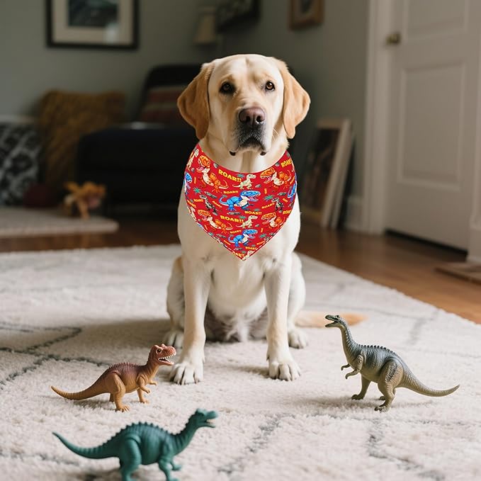 30 Pack Large Dinosaurs Dog Bandanas Stitch Dog Bandana Bulk Reversible Print One Side XXL Polyester Scarves Party Grooming L