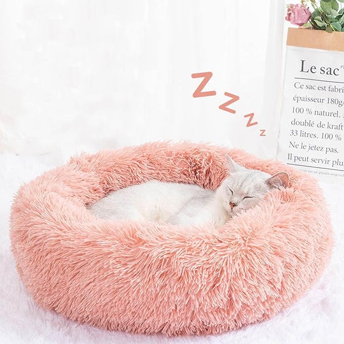 Cat Beds for Indoor Cats,20 Inch Dog Bed for Small Melium Large Dogs, Washable-Round Pet Bed for Puppy and Kitten with Slip-Resistant Bottom
