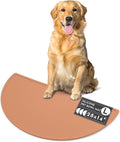 Should We Go - Waterproof Silicone Pet Food Mat - Non-Slip Spill-Proof Feeding Mat for Floors, Raised Edge Design Easy-to-Clean Rubber Pad for Dog & Cat Bowls, 28" Across x 14" Deep, Large-Terracotta