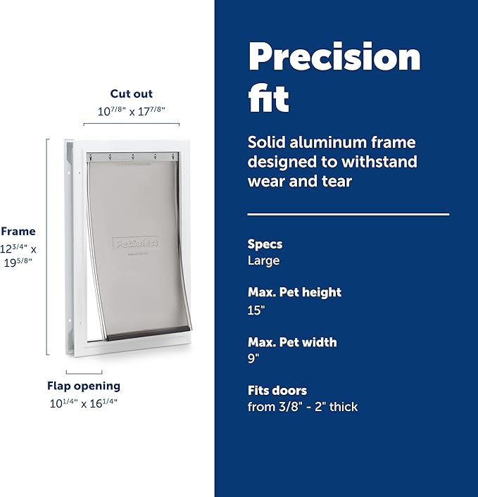 PetSafe Freedom Aluminum Dog and Cat Door - Durable Frame - Small, Medium, Large, X-Large