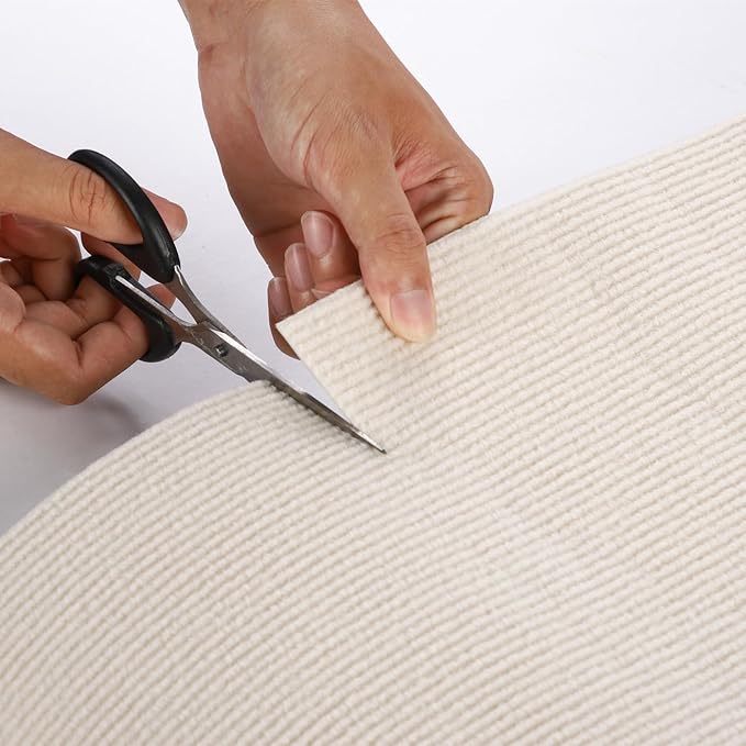 SHENGOCASE 78.7"x15.8" Trimmable Self-Adhesive Carpet Mat Pad Replacement for Cat Tree Shelf Shelves, Cat Wall Furniture Steps, Carpet Scratching Post Scratcher Couch Protector (White)