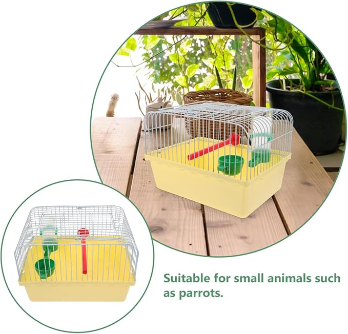 Portable Bird Cage with Waterer Food Box and Perch Lightweight Spacious Travel Bird Carrier for Parakeets Lovebirds 9.25X6.49X6.37 Inch