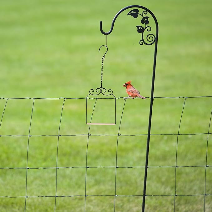 2PK Metal Frame Hummingbird Swings and Perches with Wooden Dowel Black Bird Swing Outdoor Bird Perch Humming Bird Swing