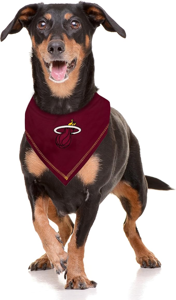 Pets First NBA Miami Heat TIE Bandana, Size Small/Medium. Dog Bandana Scarf Bib for Pet Cat Dog. The Ultimate Game-Day, Party Bandana
