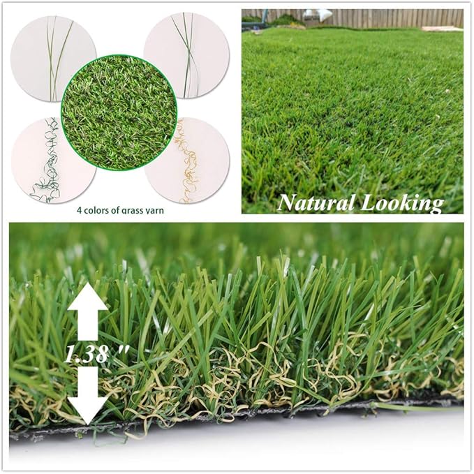 ALTRUISTIC 7FTX13FT Realistic Pet Artificial Grass for Dogs Indooor Outdoor Decor, 1.38 Inch 70 oz Extra-Heavy & Thick Garden Lawn Landscape Synthetic Grass Turf, Fake GrassTurf Mat Rug