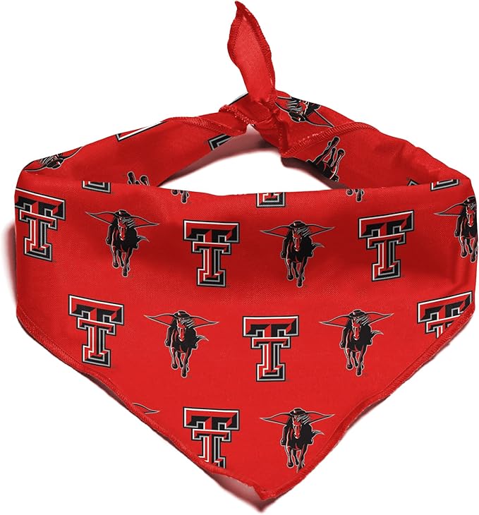 Texas Tech Red Raiders Officially Licensed Bandana for Dogs and Cats | Fits Pets Great Gift Idea | Easy-to-Tie (Small, 13")