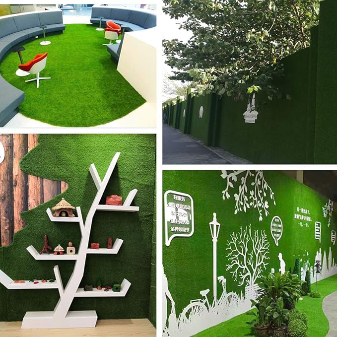Synthetic Artificial Grass Turf 4FTX80FT, Indoor Outdoor Balcony Garden Pet Rug Turf Home Decor, Faux Grass Rug Carpet with Drainage Holes