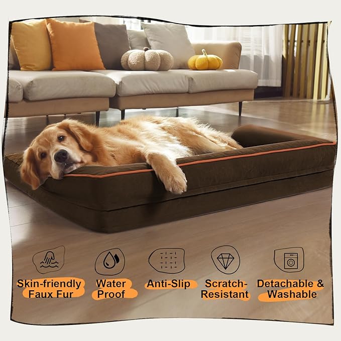 Small Dog Bed and Cat Sofa Waterproof Orthopedic Dog Beds for Small Dogs Cat Bed Comfy Pet Couch Sofa Beds with Washable Removable Cover & Non-Slip Bottom
