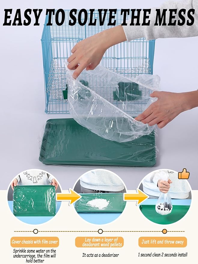 Disposable Bird Cage Liners - Clear Plastic Parakeet Liner Bags - 100 Pcs Universal Film for Finches, Canaries, Cockatiels