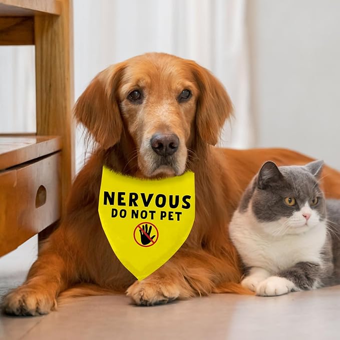 Nervous Do Not Pet Dog Bandana, Nervous Anxious Dog Bandana No Hand Sniffs Gift for Dogs Lover Pet Scarf for Boy & Girl for Small and Medium Cat Dogs
