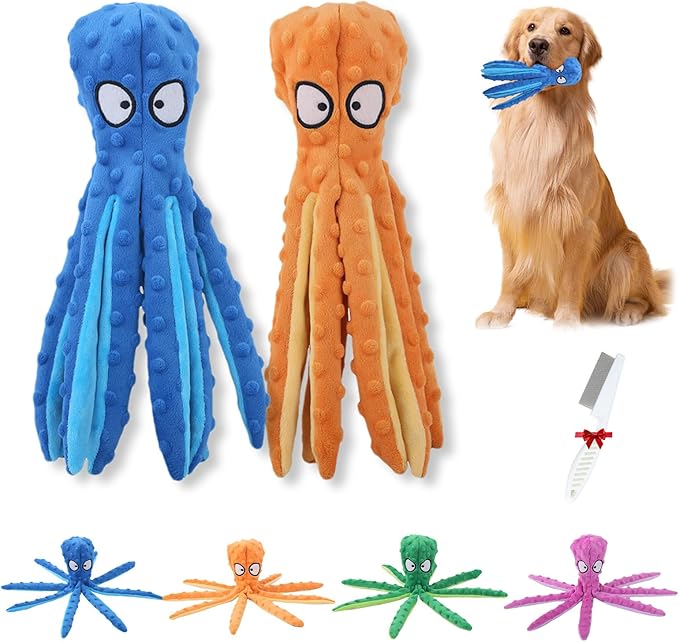 2025 New Upgrade Interactive Chew Pet Toy No Stuffing Bite-Resistant Squeaky Perfect for Puppies, Small and Medium Dogs (2pcs A)