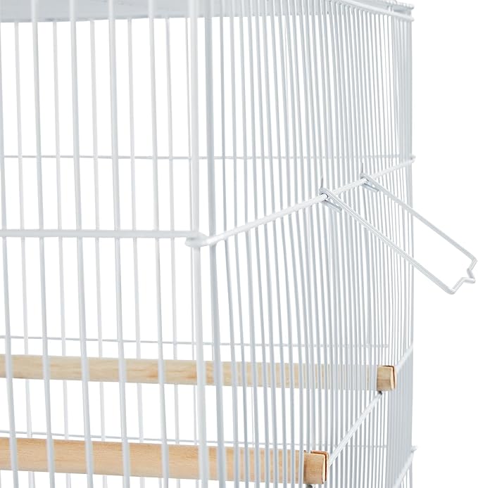 Yaheetech 30‘’ Flight Bird Cage Stackable Design for Small and Medium Birds with Slide Out Tray and Bottom Grate Budgies Cockatiels Lovebirds Canaries Parakeet Cage, White