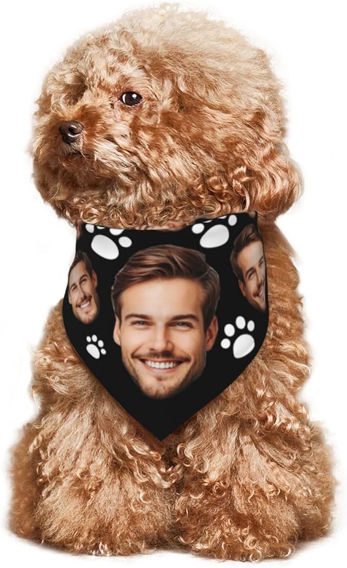 Custom Dog Bandana for Cat Dog Pet Add Your Design Personalized Neckwear Bandanas with Your Text Logo Image Customized Pet Scarf Funny Gifts Style 05