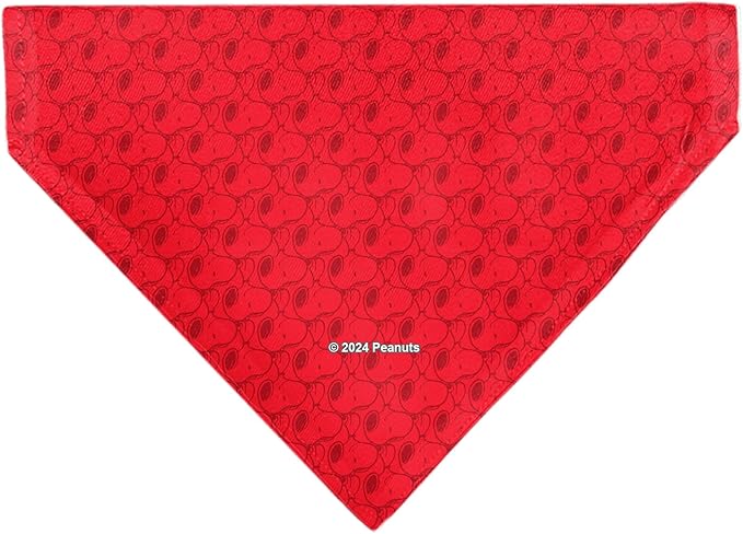 Peanuts Pet Bandana Peanuts Snoopy Face and Profile Pose Reds Slip On Collar Bandana Only