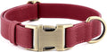 Plutus Pet Genuine Leather Dog Collar – Adjustable Pet Collar with Quick Release Metal Buckle, Soft Real Leather for Small Medium Large Dogs, Heavy Duty & Skin-Friendly (Burgundy, L)