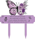 Grave Decorations for Cemetery Memorial, Metal Memorial Garden Stakes for Loss of Mother Father Loved Ones, Purple Plaques Markers for Cemetery Humans Outdoor Yard