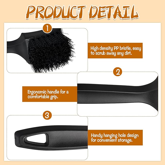 2 Pcs Brush for Bird Baths Black Hard Bristle Cleaning Brush with Ergonomic Handle Utility Bird Bath Cleaner for Bird Feeder Bath Accessories Fountain Outdoor Cleaning