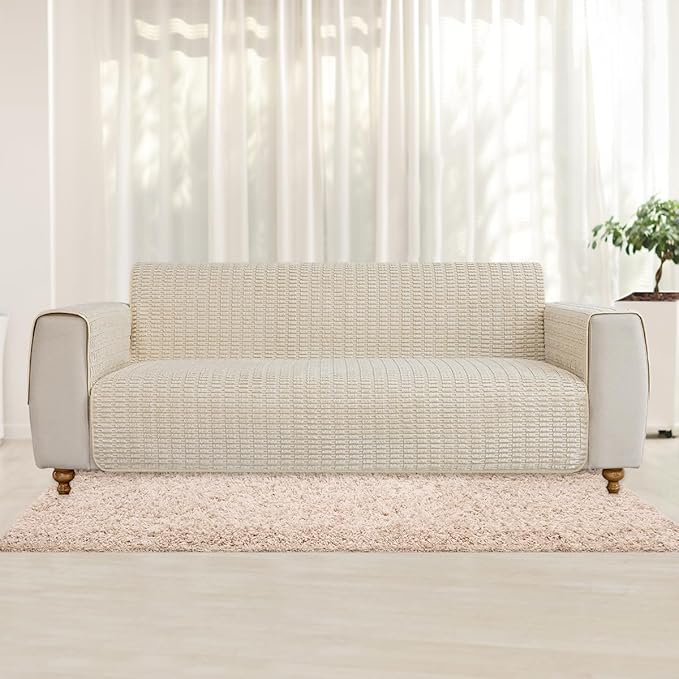 Muamar Dog Bed Cover Sofa Protector,Anti Slip Waterproof Sofa Covers for Living Room Couch Covers,Sofa Mat,Seat Cover,Dog Mat,Pet Pad for Furniture 1 Piece (60x70 inch, Cream White)