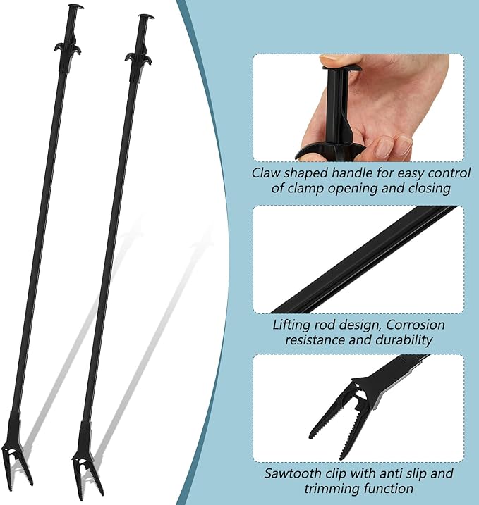 Gisafai 2 Pcs Plastic Aquarium Tongs 27 Inches Long Multi Purpose Trimming Feeding Aquarium Tools for Fresh Water Saltwater Fish Tanks Coral Plant