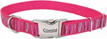 Coastal Pet - Ribbon - Adjustable Dog Collar with Metal Buckle, Pink Flamingo Stripe, 5/8" x 12"-18"