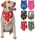 Christmas Dog Bandanas,Reflective Dog Bandana for Night Safety,Adjustable Santa Claus Dog Scarf Triangle Boy and Girl Pet Scarves for Medium Dogs,Red,M