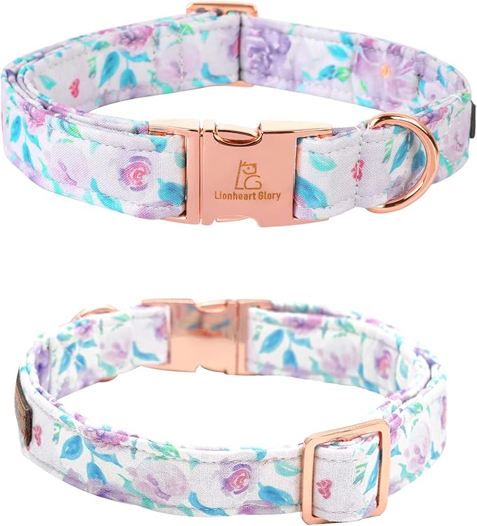 Lionheart glory Purple Dog Collar, Adjustable Dog Collar with Bowtie, Pet Gift Collar for Dog Soft Bowtie Dog Collars for Medium Dogs