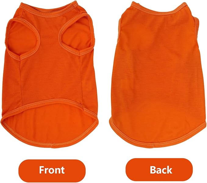 4 Pcs Cat Shirts Solid Color Dog Clothes Summer Sleeveless Pet T Shirts for Small Pet Dogs Cat (Black,Grey,Red,Orange, Small)
