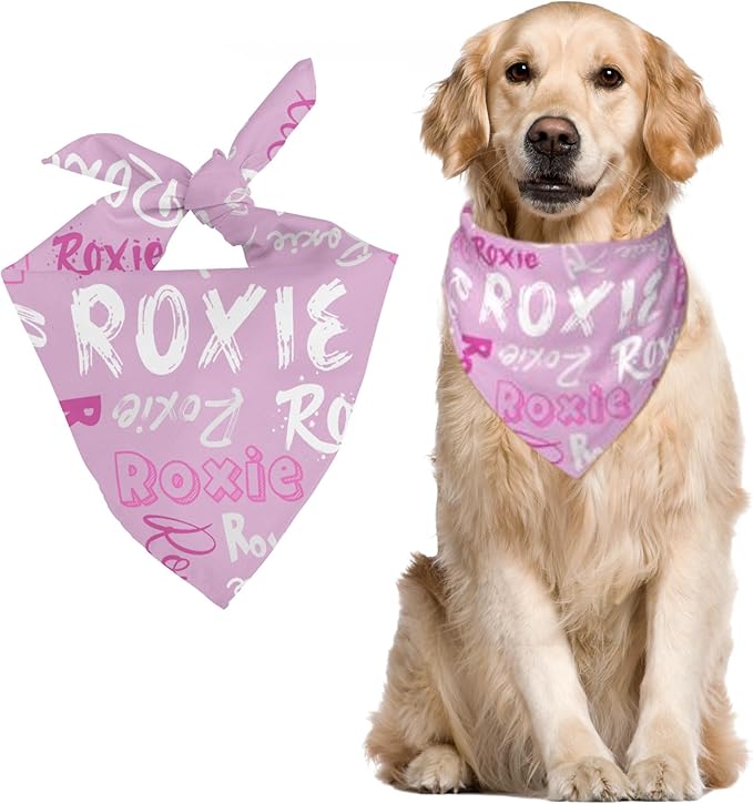 Custom Pet Scarf Personalized Dog Bandana with Name Personalized Add Your Text Bibs Triangle Head Scarfs Gift for Small Medium Large Dogs Cats Baby Puppy Pets Accessories