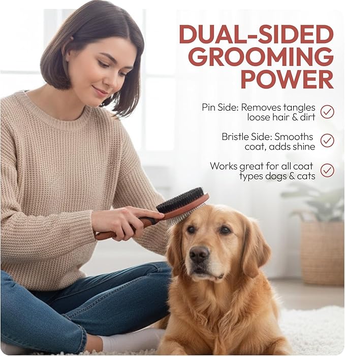 PW Pet Grooming Tools for Dogs & Cats- Safe On Skin Easy To Use Dog Grooming Kit with Ergonomic, Non-Slip Handle– Includes Pet Nail Clippers, 2-in-1 Slicker Brush & Hand-Held Bath Brush- Paw Mountain