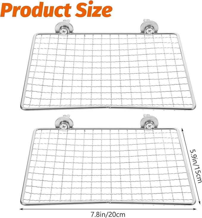 BNOSDM 2 Pack Bird Perch Platform Stainless Steel Birds Perches Parrot Shelf Training Stand Small Animals Cage Accessories for Parakeets, Budgies, Conures, Cockatiels, Lovebirds (L)