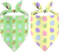 Easter Dog Bandana, 2 Pack Adjustable Holiday Party Birthday Pets Rabbit Easter Egg Bandana Triangle Bibs Cat Scarf Set