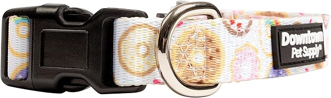 Downtown Pet Supply - Best, Cute & Fancy Dog Collar - Lightweight Adjustable Dog Collar with Quick Buckle & D-Ring - Hand Wash Safe - Donut - S - Small Dog Collar