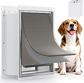 Pet Dog Door for Wall - Robust Steel Pet Door with Magnetic Triple Flaps, 12.6" x 10" Flap Opening, Adjustable Tunnel for 3.4"-6" Thick PVC, Wood, Drywall, for Pets Up to 45lb, White