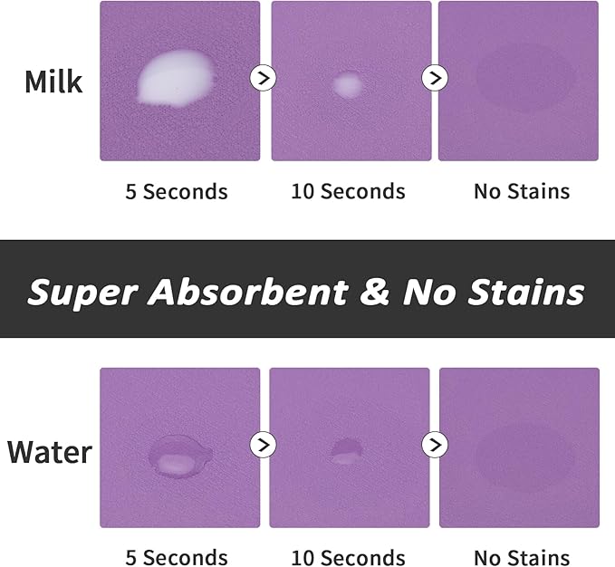Dog Food Mat - Absorbent Cat Mat for Food and Water, No Stains Pet Feeding Bowl Mat, Easy to Clean Pet Placemats, Quick Dry Dog Water Dispenser Mat for Messy Drinkers | Purple 12"x 19"