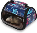 Transparent Small pet Carrier, Adjustable Shoulder Strap, Detachable Bamboo and Rattan Lining Suitable for Ventilated Bird Backpacks for Sugar Gliders, Hamsters, Rats, and Parrots (Blue)