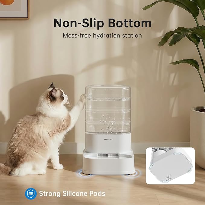 PAWGETHER® Gravity Automatic Pet Water Dispenser with 1 Filter for Cats and Small Dogs 1 Gallon/3.5L Auto Cat Waterer Dog Water Dispenser, Easy to Fill